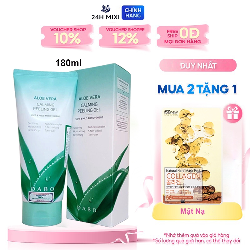 Tẩy Tế Bào Chết Lô Hội Dabo Hàn Quốc - Aloe stem rich moisture Peeling Gel 180ml Chính Hãng