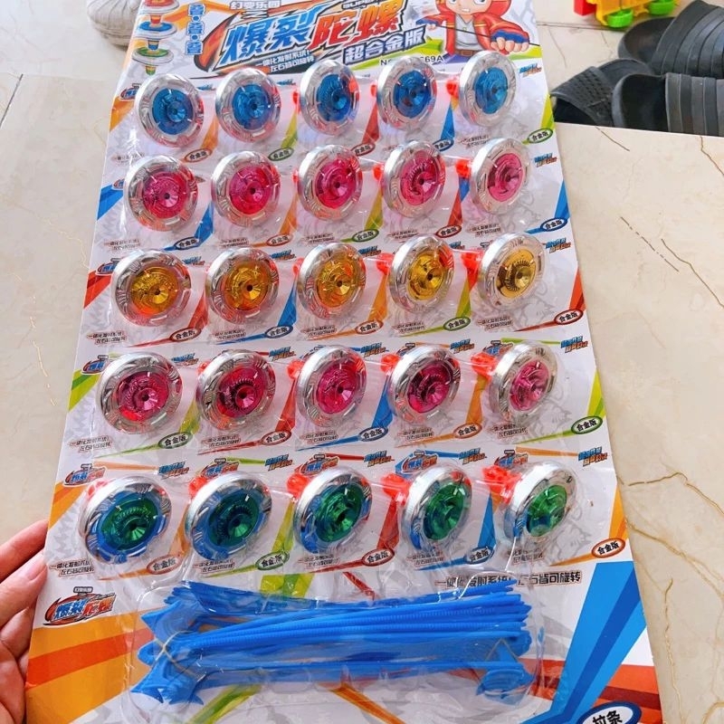 Sỉ Vỉ 25 con quay rút sắt nhũ đẹp  cho bé