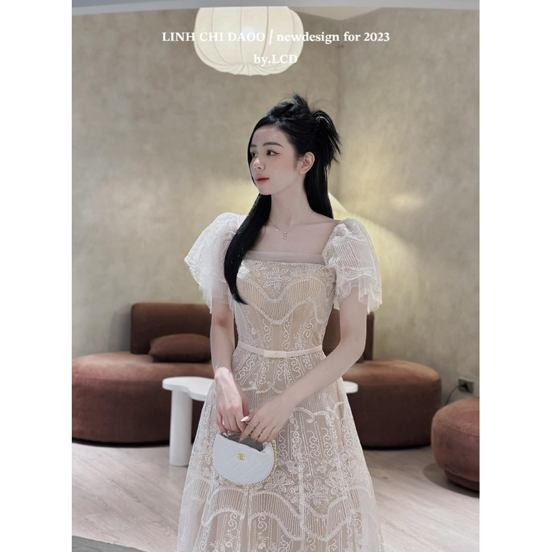 Váy Ren Tiểu Thư Bồng Bềnh Sang Chảnh