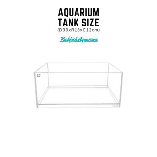 Bể cá mini kích thước D30xR18xC12cm nâng đáy 2cm