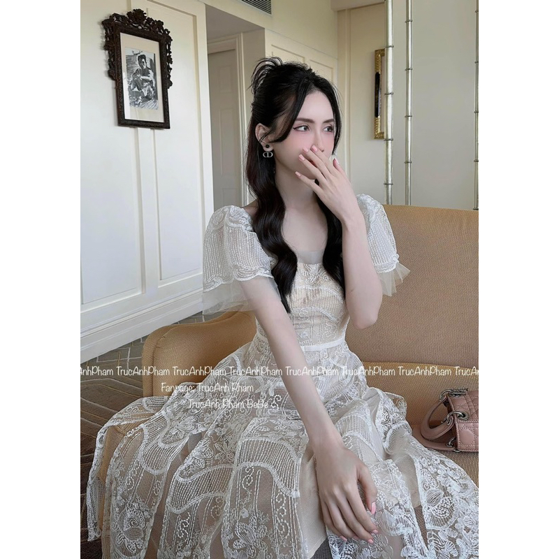 Váy Ren Tiểu Thư Bồng Bềnh Sang Chảnh