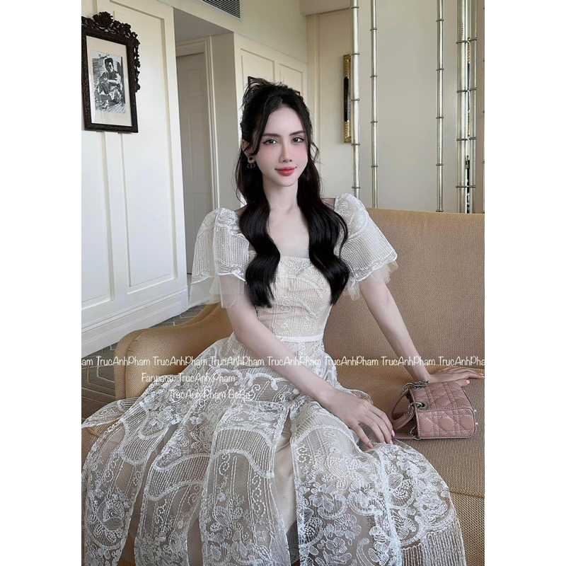 Váy Ren Tiểu Thư Bồng Bềnh Sang Chảnh