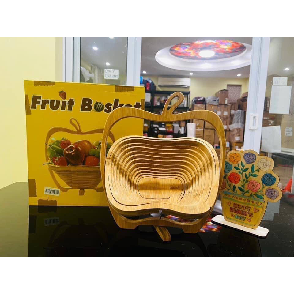 Rổ tre gấp gọn hình quả táo Fruit Basket