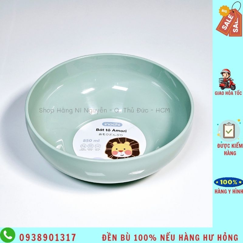 Tô ăn dặm cho bé cỡ lớn 850ml nhựa Inochi chịu nhiệt