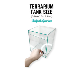 Bể kính Terrarium D20xR20xC25cm có nắp đậy chống trượt