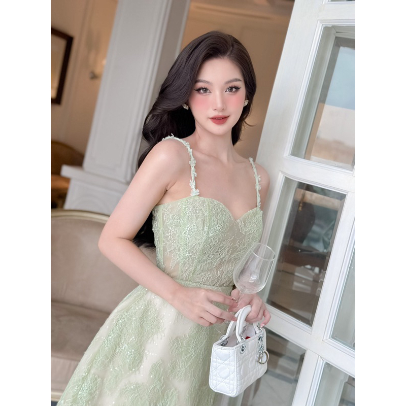 ĐẦM XOÈ REN 2 DÂY ĐI TIỆC SIÊU XINH