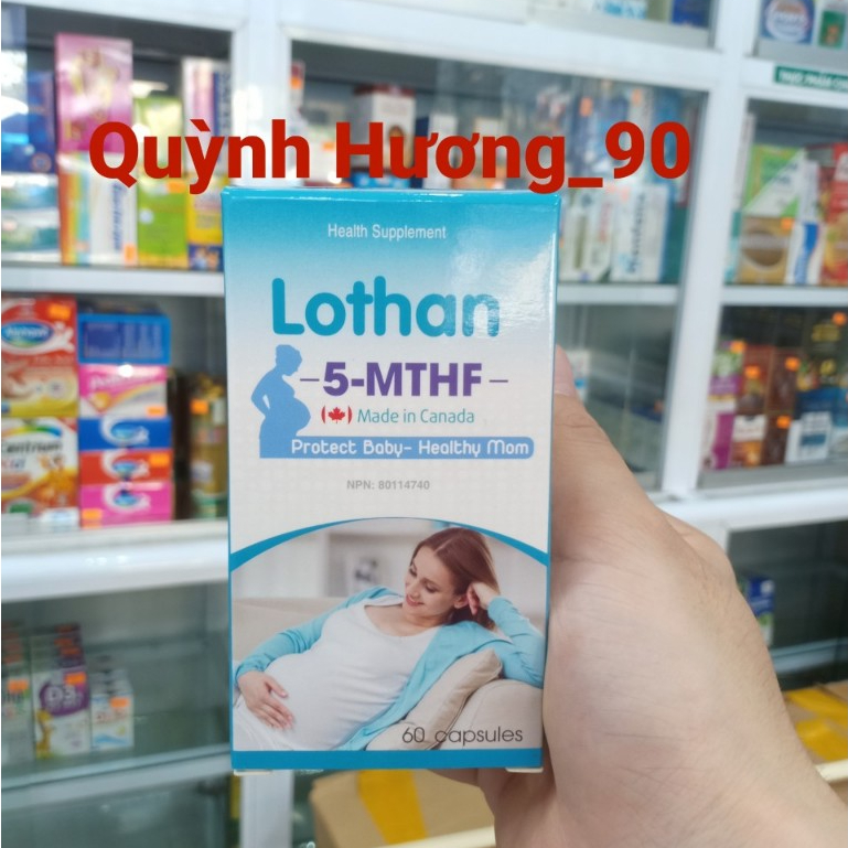 Viên uống LOTHAN 5-MTHF 60 viên giúp bổ sung Folate giảm thiểu nguy cơ dị tật thai nhi,hư thai