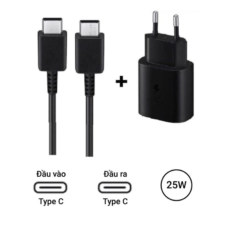 Bộ Sạc Nhanh SamSung 25W Type C Cho Máy Note 8-20.. A50,51,70,71.. S10,20,21,22 Ultra ...