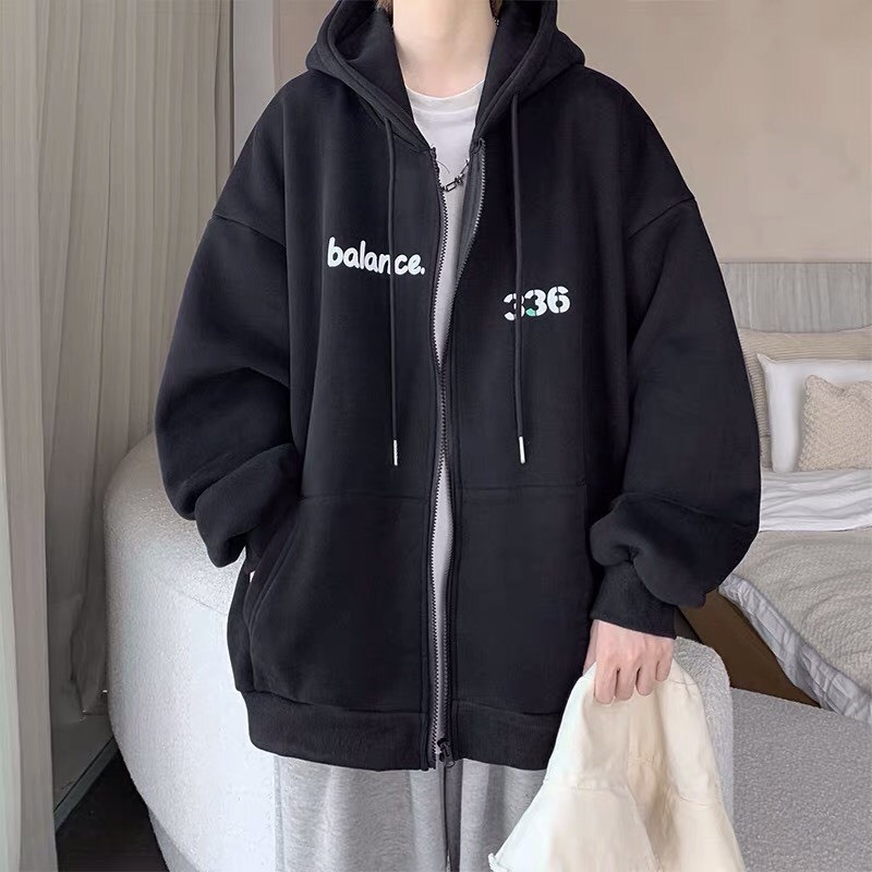 ÁO KHOÁC HOODIE ZIP NỈ BÔNG IN CHỮ NHỎ, ÁO KHOÁC MŨ TO 2 LỚP SIÊU ĐẸP NAM NỮ