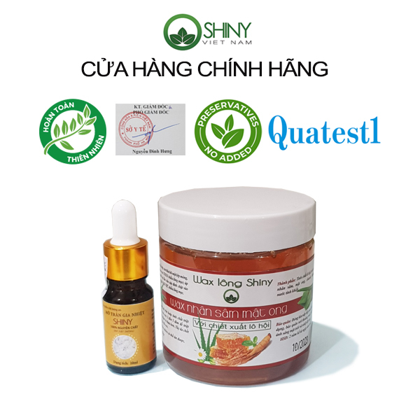 Combo wax lông nhân sâm Shiny và mỡ trăn nguyên chất Shiny
