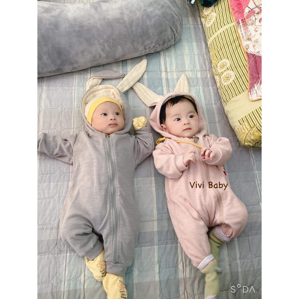 Body Tai Thỏ Dài Tay Cotton Cho Bé Trai Bé Gái  Vivi Baby