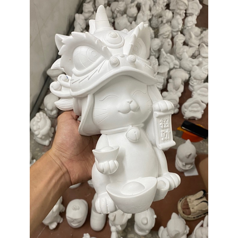 MÈO LÂN tượng tô màu thạch cao
