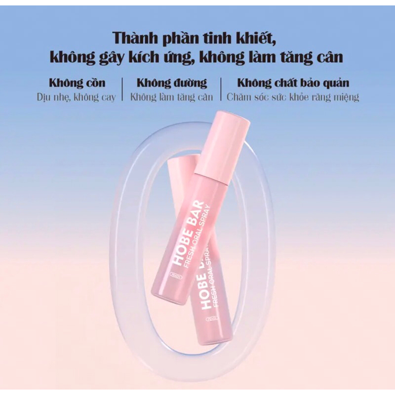 Combo 2 chai xịt thơm miệng Hobebar thơm mát vị đào giúp diệt khuẩn khử mùi hôi nhanh chóng giúp bạn đáng yêu hơn
