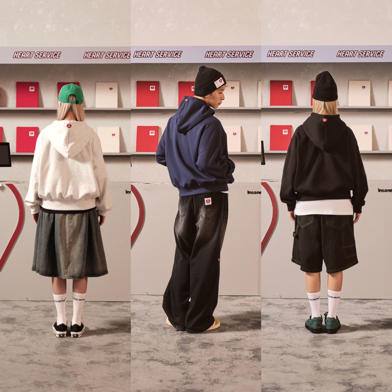 Áo Khoác INSANE | “Heart Service” Boxy Hoodie Zip