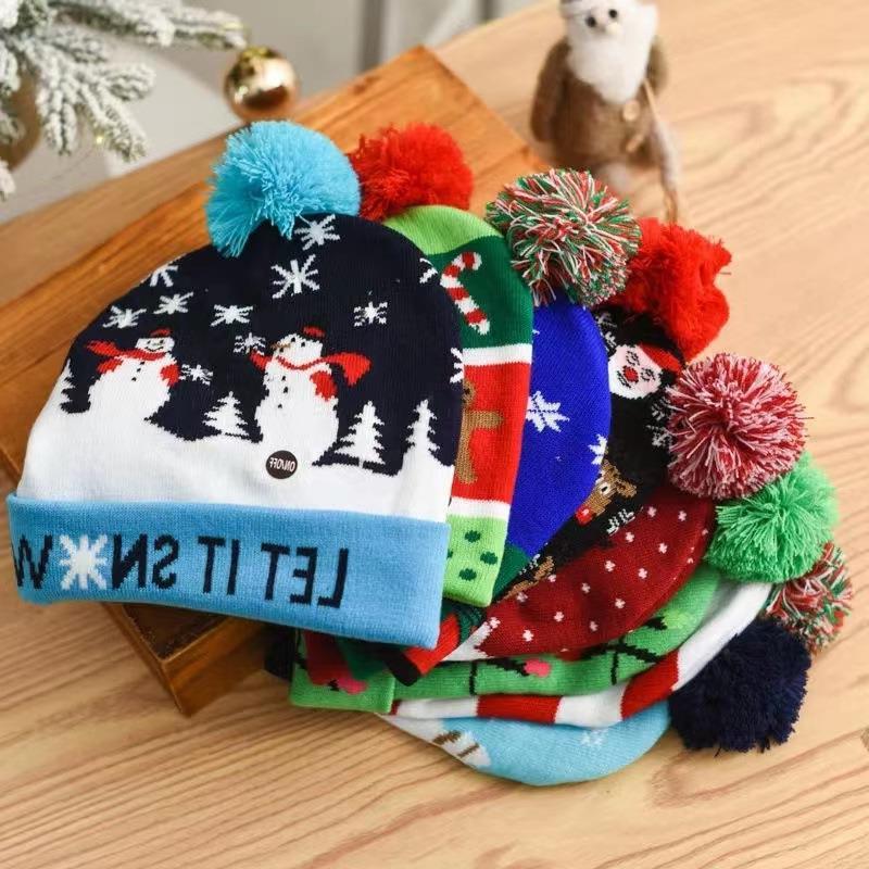 Mũ len Noel Nón len Giáng sinh Christmas Noel Cho Bé trẻ em Và Nam nữ Unisex Dệt kim Giữ ấm Thu Đông