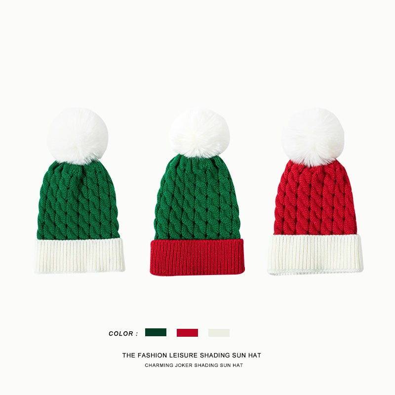 Mũ len Ông già noel Đính bóng Mũ len Noel Giáng sinh Nón len Christmas Cho bé Và Người lớn