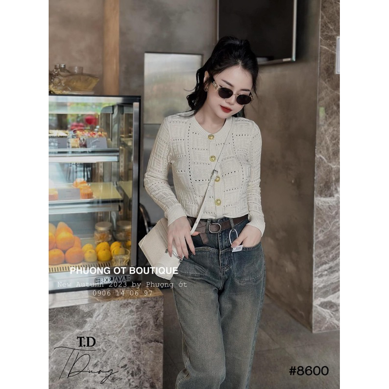 QUẦN BAGGY JEAN GẬP GẤU NÂU KÈM ĐAI 8600