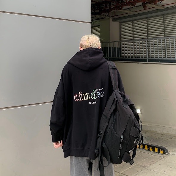 ÁO HOODIE ZIP KHÓA KÉO PHONG CÁCH BASIC CINDER  MÀU ĐEN SIÊU DÀY