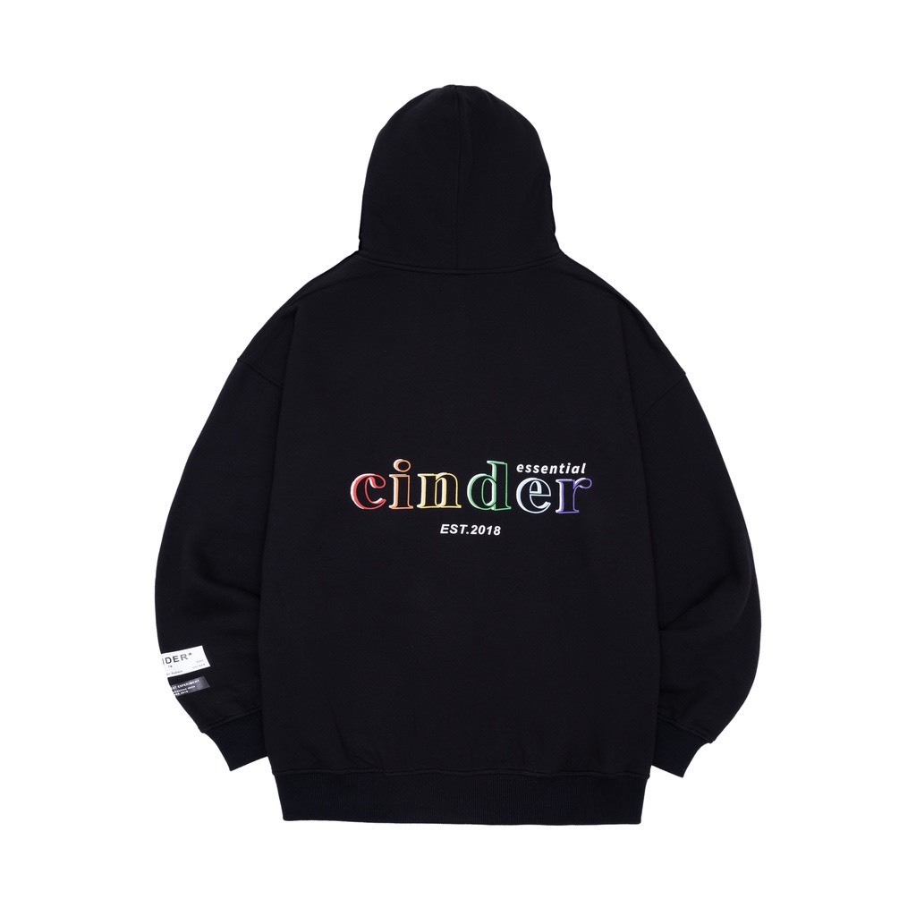ÁO HOODIE ZIP KHÓA KÉO PHONG CÁCH BASIC CINDER  MÀU ĐEN SIÊU DÀY