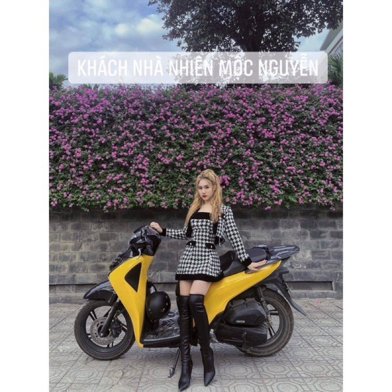 Bốt đùi qua gối full hộp chuẩn hàng qccc . gót đính đá nha