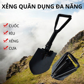 Xẻng quân dụng đa năng đi phượt, dã ngoại, gấp gọn, chất liệu hợp kim siêu bền, tiện lợi, có nhiều loại