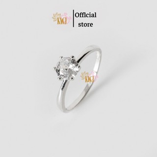 Nhẫn đính đá bạc , nhẫn viền trơn⚡ nhẫn bạc nữ nhẹ nhàng cá tính bạc ta