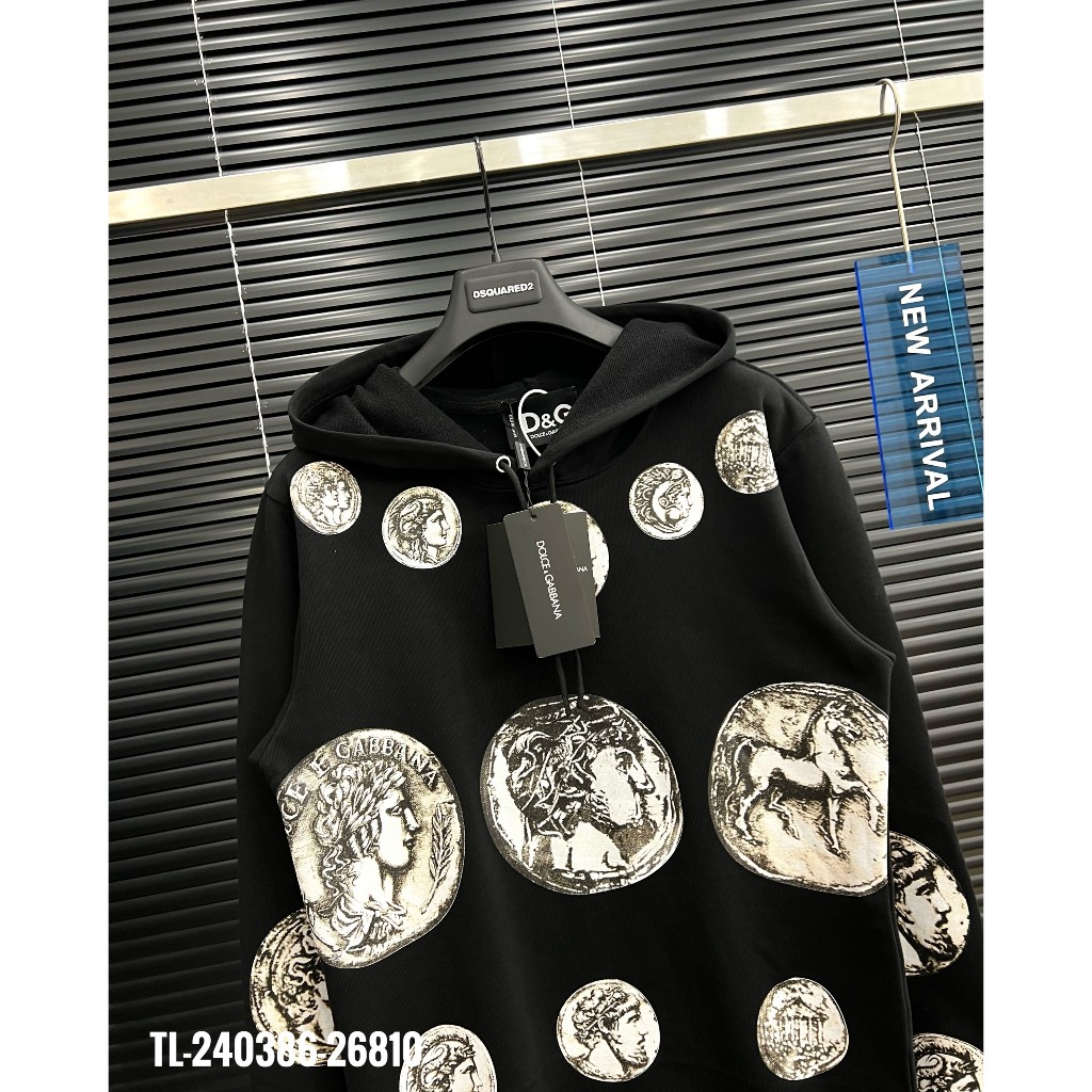 🔥Hot🔥Áo hoodie DG hình đồng xu thiết kế hot trend Nam Nữ Thu Đông 2023