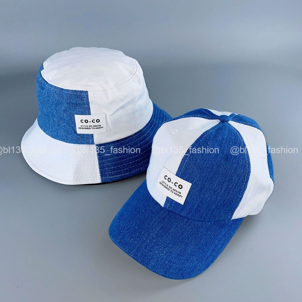 Mũ bucket/nón lưỡi trai combo couple nam nữ thời trang Hàn Quốc thiết kế vá 2 màu CoC0 - BL135