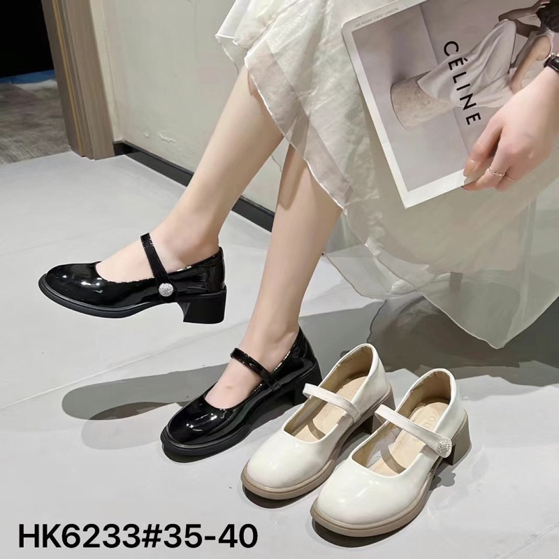 Giày Đầm Da Quai Dán Khuy Đá Hàng Qccc Fullbox Êm Mềm