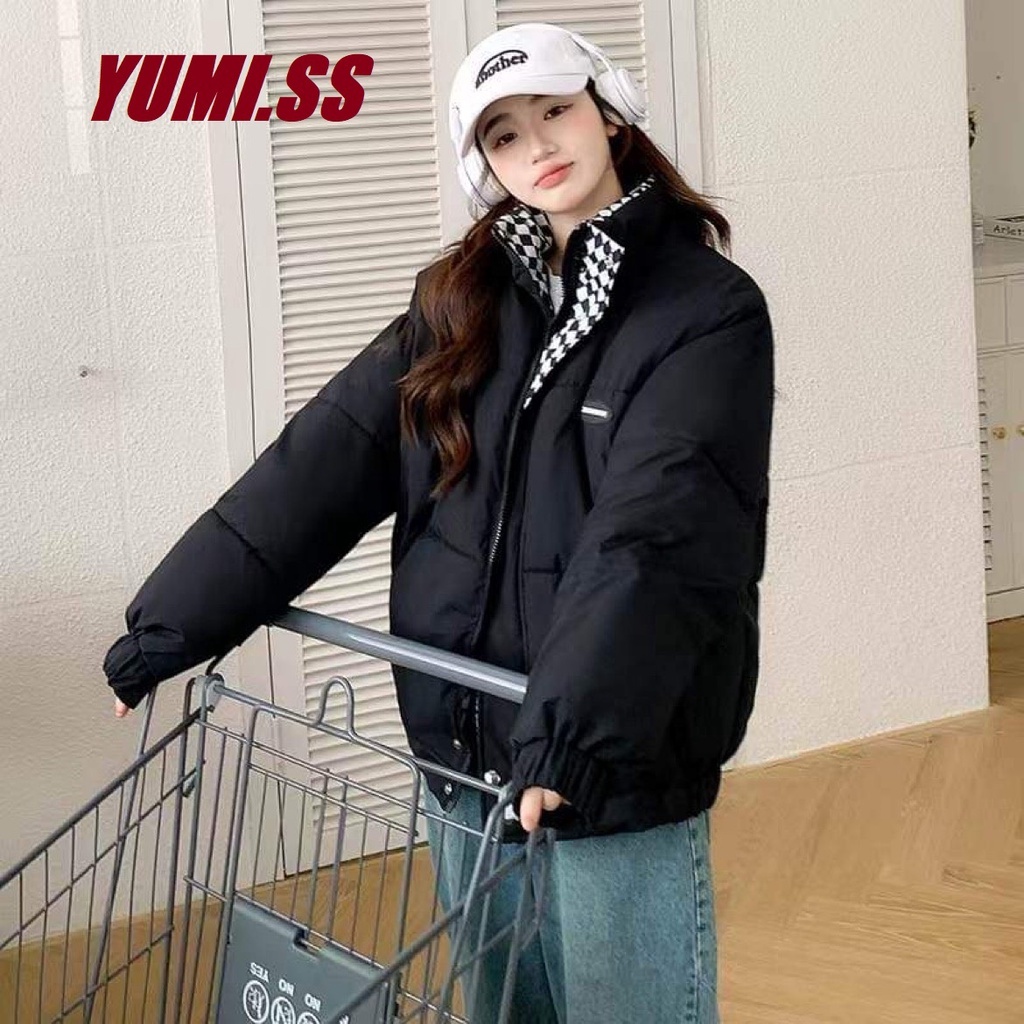 Áo khoác phao basic nâu đen viền cổ thời trang CARO L1 HÀNG ĐẸP