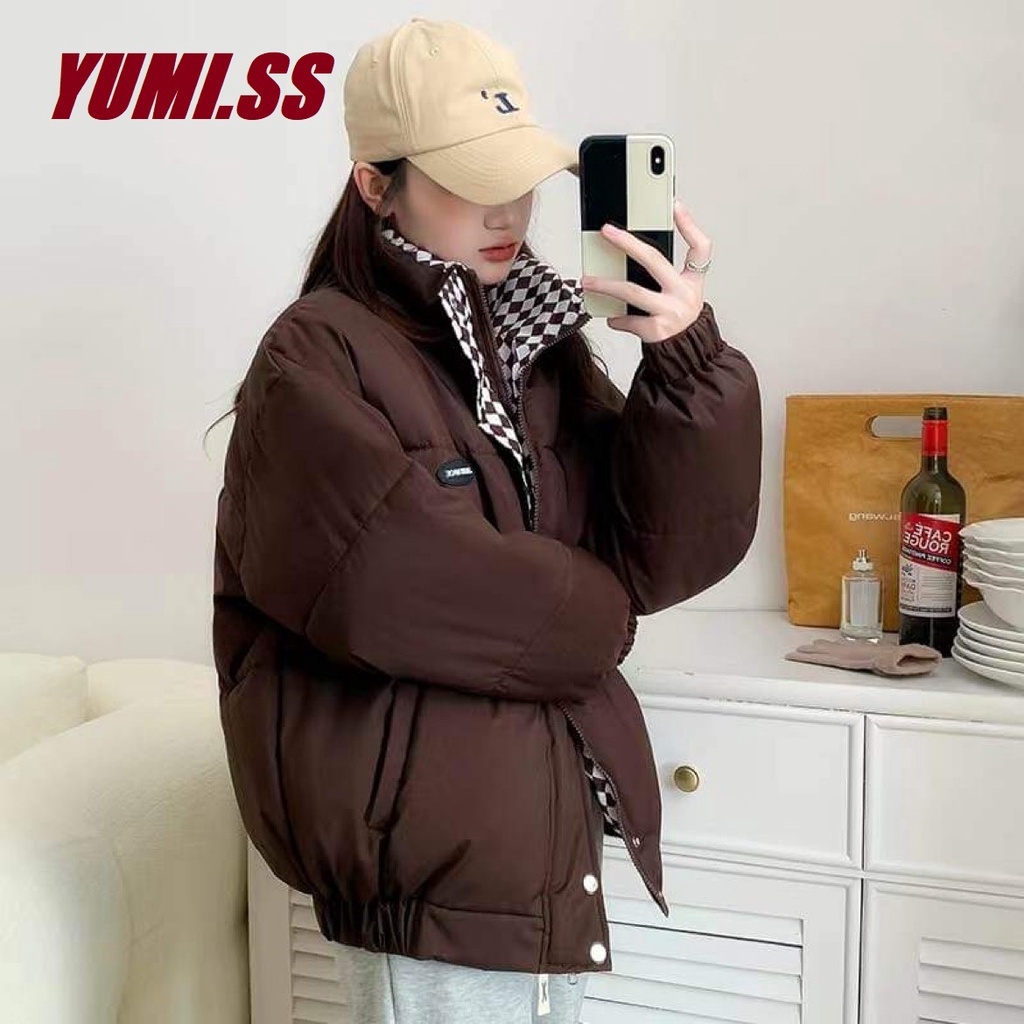 Áo khoác phao basic nâu đen viền cổ thời trang CARO L1 HÀNG ĐẸP