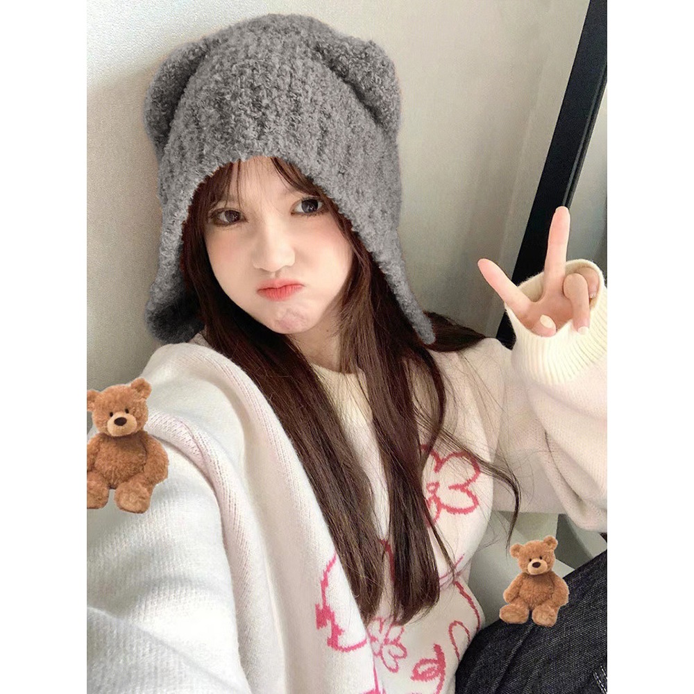 Mũ Len Phối Tai Gấu Vành Phủ Che Tai Siêu Xinh Siêu Ấm Koala P2414