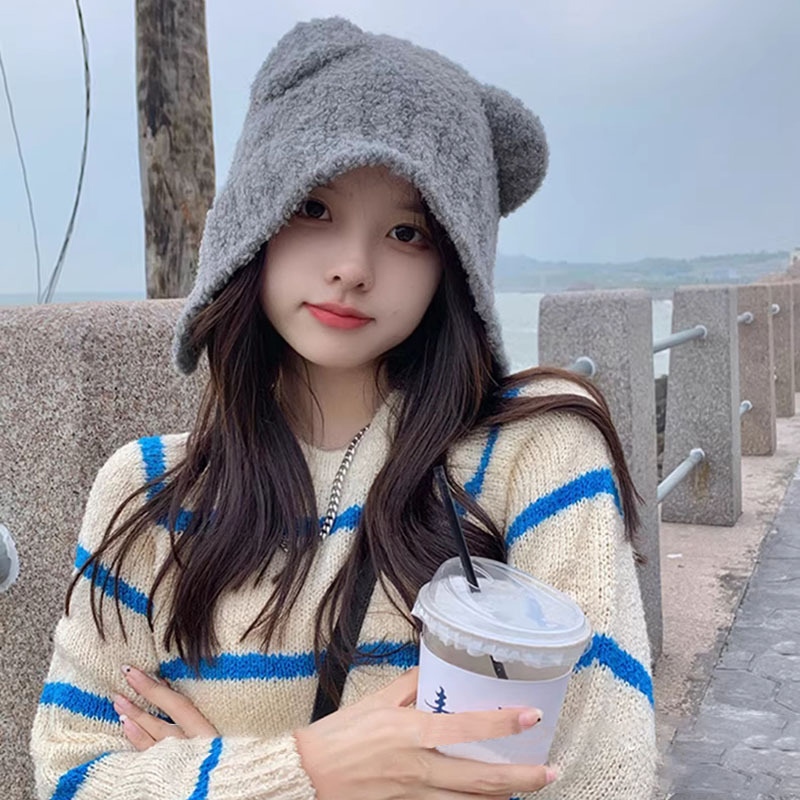 Mũ Len Phối Tai Gấu Vành Phủ Che Tai Siêu Xinh Siêu Ấm Koala P2414