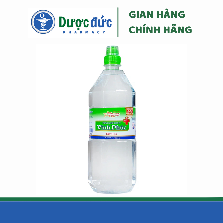 Nước muối sinh lý Vĩnh Phúc - Nước súc miệng, Nước muối sinh lý Vĩnh Phúc Smile chai 600ml - 1100ml