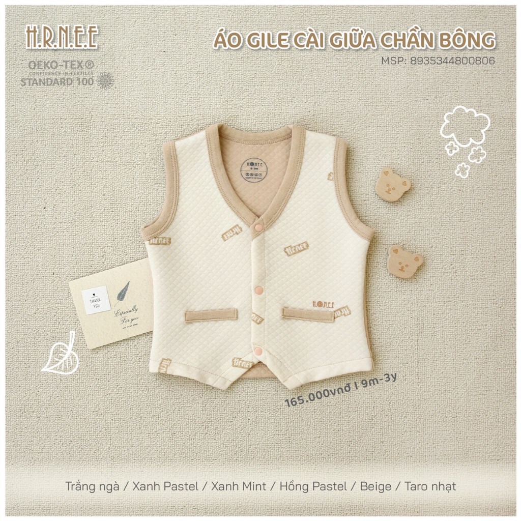 ÁO GILE CÀI GIỮA CHẦN BÔNG 𝐇𝐑𝐍𝐄𝐄 806
