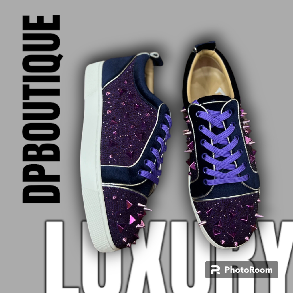 - Giày L0ub0utin Đinh Màu Tím Cao Cấp - Giày L0ub0utin Full Box + Shopping Bag