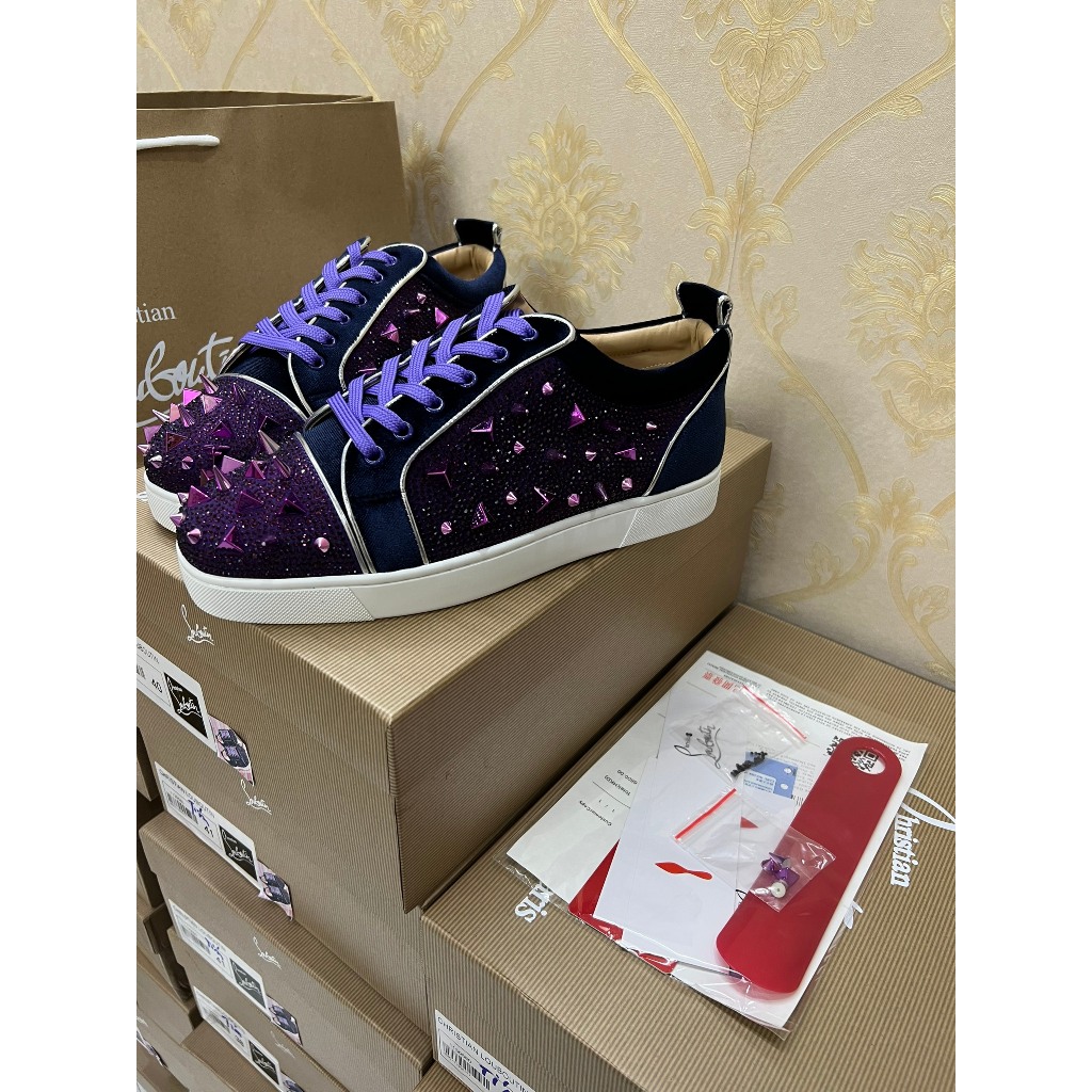 - Giày L0ub0utin Đinh Màu Tím Cao Cấp - Giày L0ub0utin Full Box + Shopping Bag