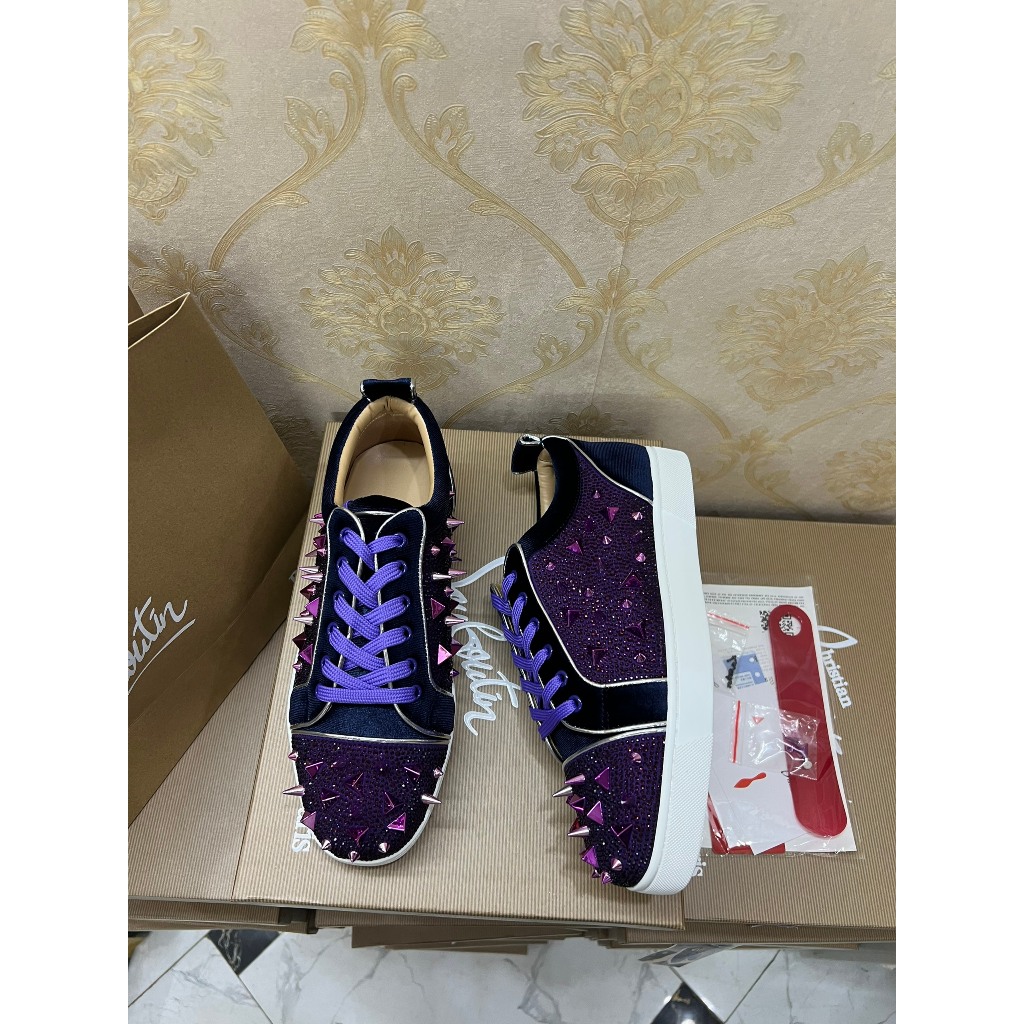 - Giày L0ub0utin Đinh Màu Tím Cao Cấp - Giày L0ub0utin Full Box + Shopping Bag