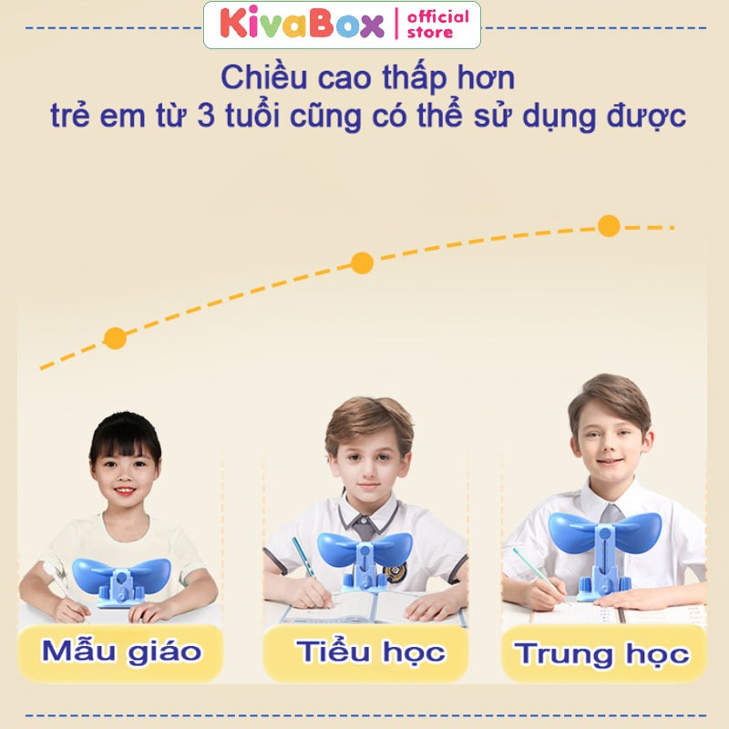 Giá đỡ sách vở, điện thoại, truyện tranh để bàn Kivabox dành cho học sinh, đỡ chống gù cận thị, hộp bút đa năng kỉ luật