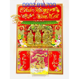 Bìa 40x60xm Bộ lịch GIÁP THÌN 2024 hình RỒNG cây kim tiền Phúc lộc thọ Di lạc lốc lịch đại khổ lịch 14,5cm x 20,5cm