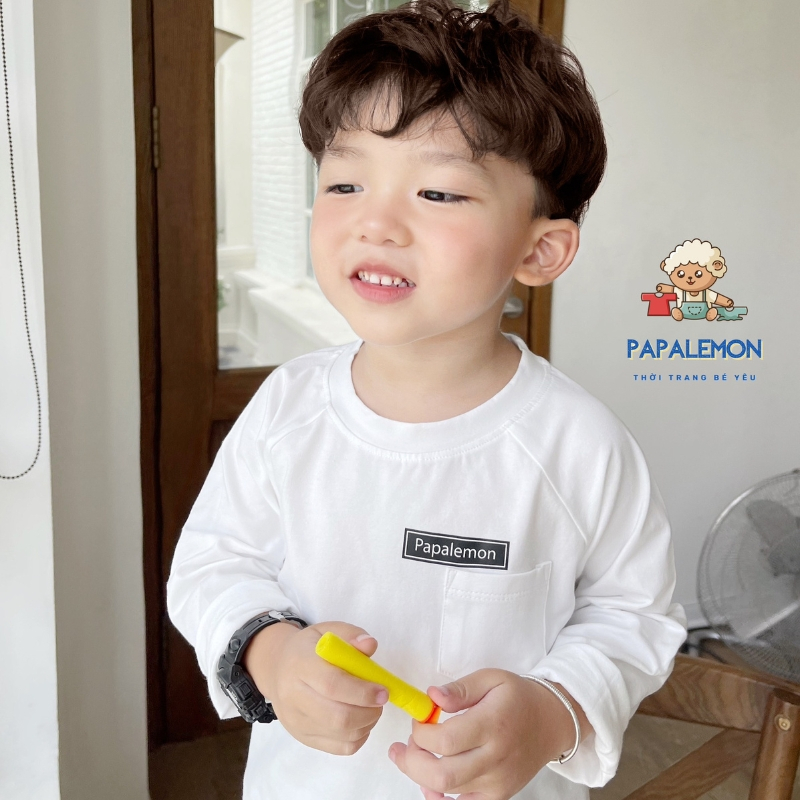 Áo dài tay bé trai PAPALEMON A053 áo thu đông cho bé chất liệu cotton mềm