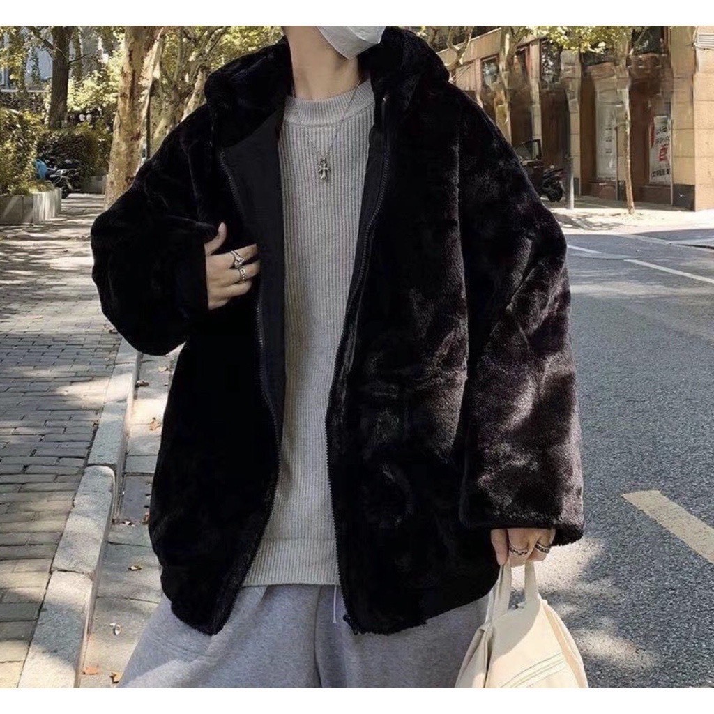 Áo Khoác Lông Mượt Fom Rộng Unisex Thời Trang Nam Nữ Dày Dặn Cao Cấp Phong Cách Hàn Quốc Siêu Dầy Dặn Hot Trend 2023