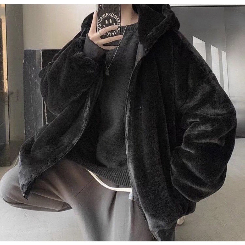 Áo Khoác Lông Mượt Fom Rộng Unisex Thời Trang Nam Nữ Dày Dặn Cao Cấp Phong Cách Hàn Quốc Siêu Dầy Dặn Hot Trend 2023