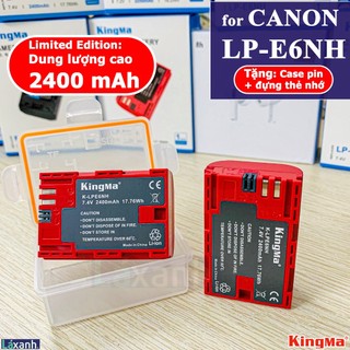 Pin dlc canon lp-e6nh 2400mah | kingma canon eos r r5 r6 5d2 5d3 5d4 6d 6d2 7d 60d 70d 80d 90d xc10 15 fb lpe6 lp e6 e6n
