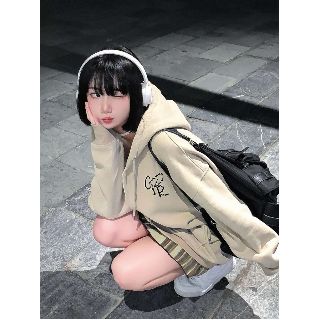 ÁO HOODIE KHÓA KÉO CHẤT LIỆU NỈ BÔNG, ÁO CIR PHONG CÁCH BASIC