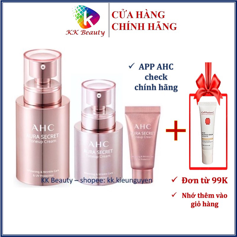 (Đủ Bill) Kem dưỡng trắng hồng nâng tông da AHC AURA SECRET TONE UP CREAM