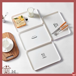 [ẢNH THẬT] Dĩa Khay Đựng Thức Ăn Hình Chữ Nhật, decor trang trí bền đẹp, đa năng, phong cách đơn giản, Châu Âu, chống vỡ