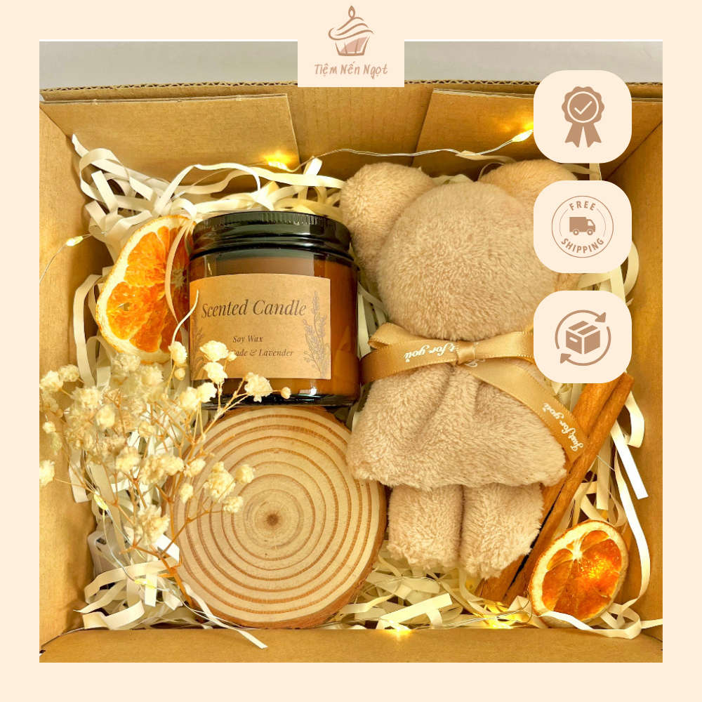 Set quà tặng nến thơm trang trí phong cách dễ thương, Set quà tặng lưu niệm độc đáo đầy ý nghĩa Tiệm Nến Ngọt