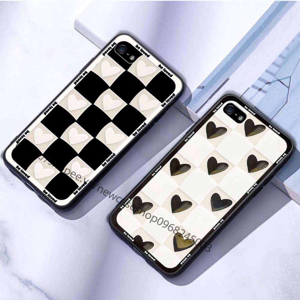 Ốp TPU IPhone 5 / 5S / 5SE cạnh viền vuông bảo vệ điện thoại hình caro good love.