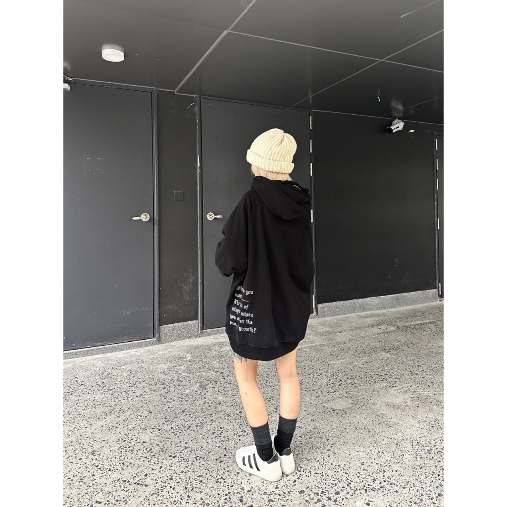 ÁO HOODIE ZIP IN CHỮ 2 MẶT, FORM RỘNG PHONG CÁCH HÀN QUỐC